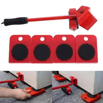 

Hand Tool Set Furniture Moving Transport Set 4 Mover Roller+1 Wheel Bar Furniture Transport Lifter Household Hand Tool Set