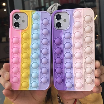 Funda de teléfono de silicona arcoíris para Iphone XS, 11, 12 Pro Max, 6, 6s, XR, X, 7, 8, 13 Plus, funda suave anticaída