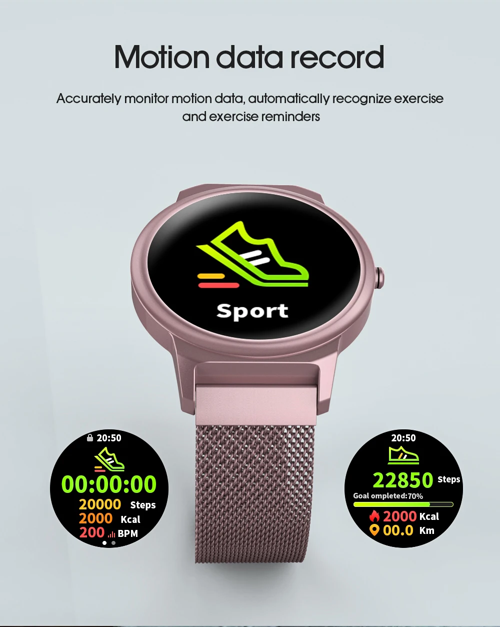 Keoker ELF1 Смарт-часы для мужчин Android полный сенсорный экран водонепроницаемый монитор сердечного ритма Спорт фитнес-трекер анти-потеря напоминание