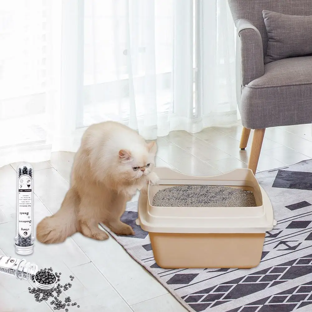 Pet Cat Litter Deodorizing Powder Activated Carbon Deodorizing Beads Cat Litter Odor Removing Tool Scent Boosting Fragrance 45ML