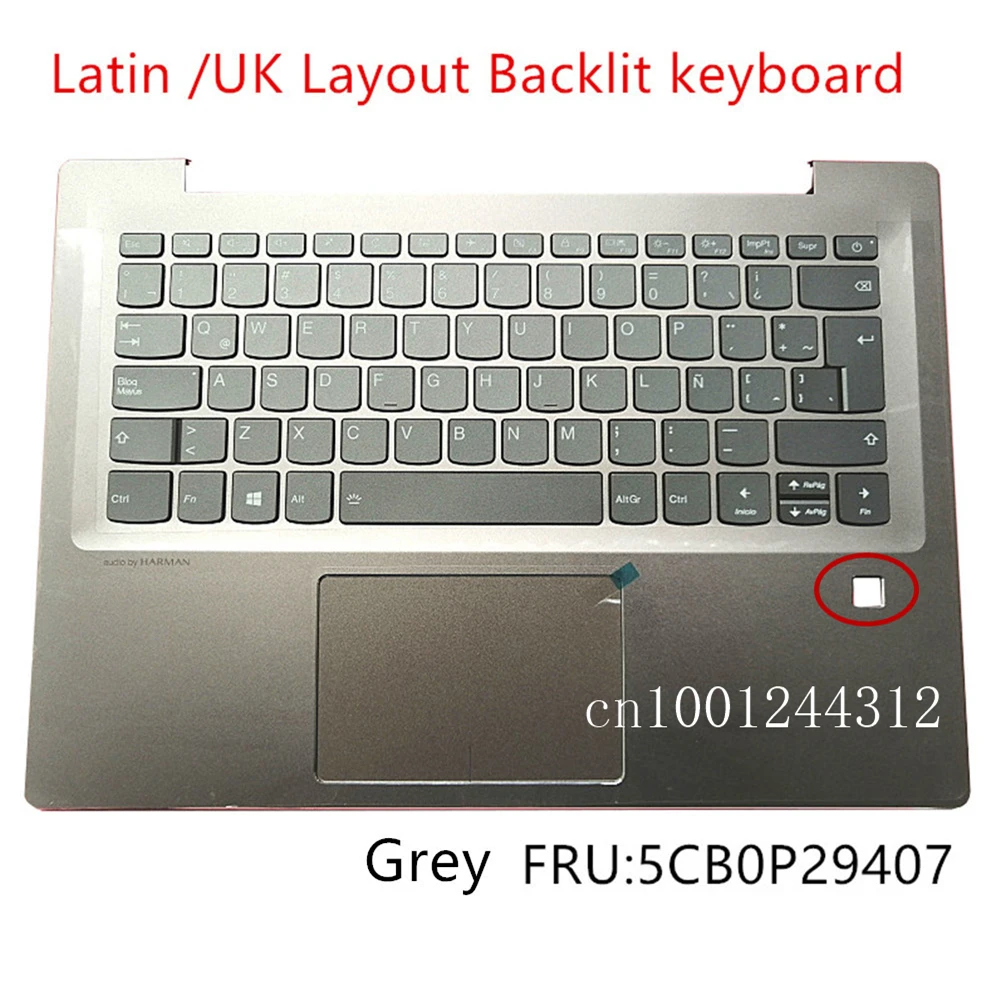 Латинский для lenovo 7000-14 ideapad 520S-14IKB Тип 80X2 Упор для рук верхний чехол клавиатура ободок Сенсорная панель 5cb029407