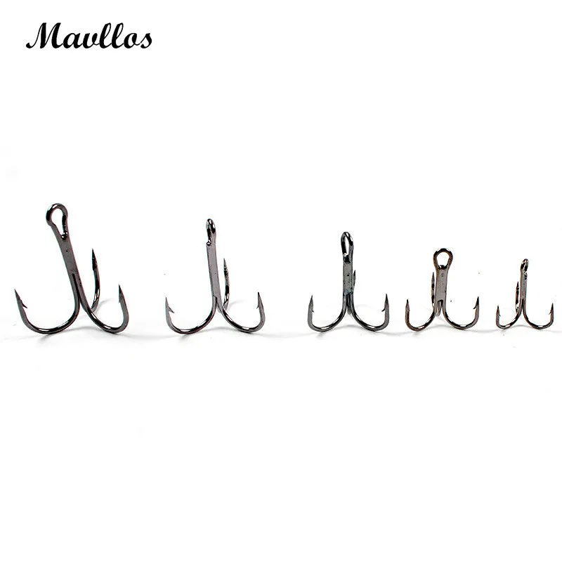 Mavllos 10 pcs/lot High Carbon Steel Treble Hooks fishing Hook 2# 4# 6# 8# 10# super shark VMC Fish hook | Спорт и развлечения