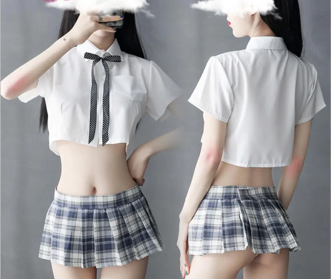 

G String Student White Shirt JK Sexy Lingerie Women's Wear Body Suit Q311