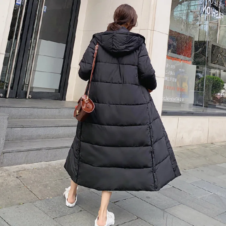 

2019 New Style Cotton Coat Women's Mid-length Korean-style Loose-Fit over-the-Knee Cotton-padded Jacket Winter Students Thick Co