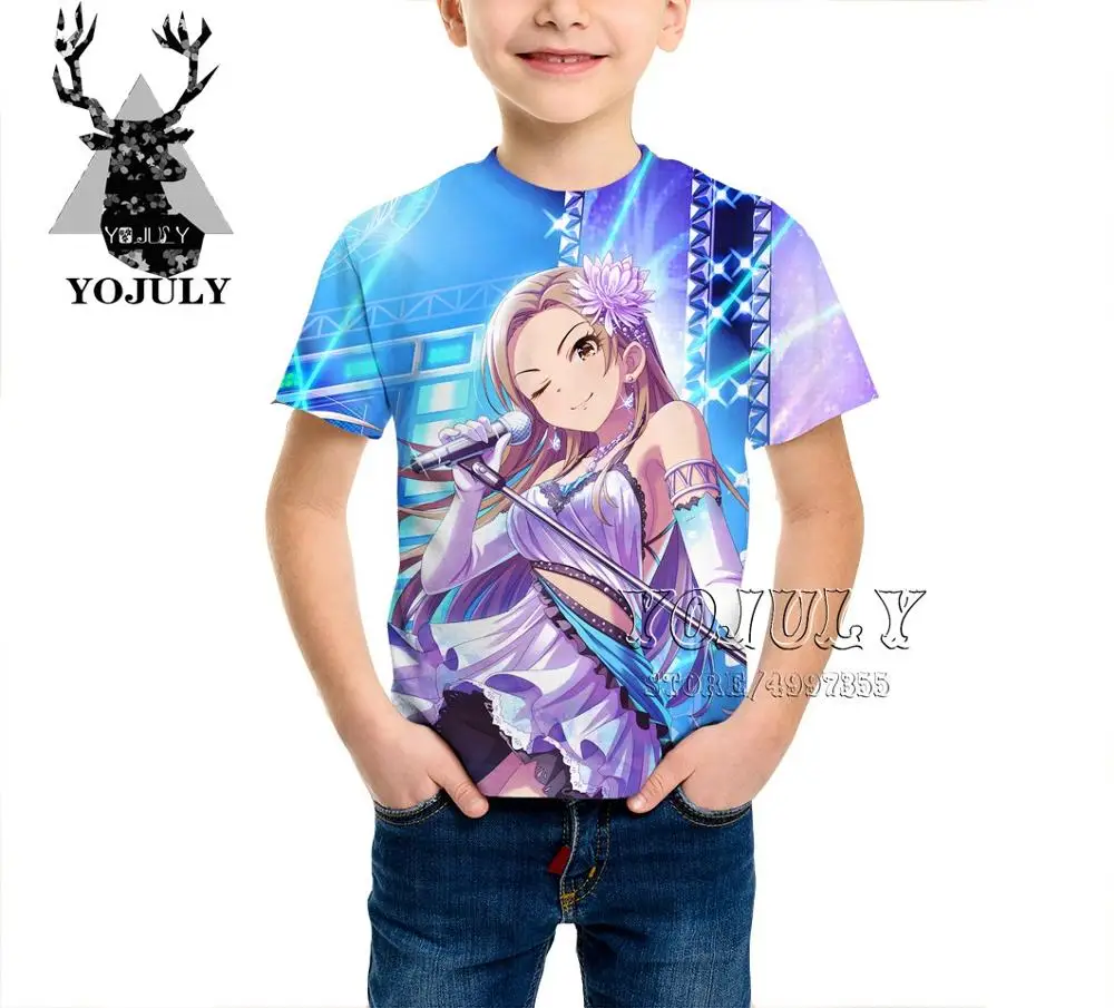 7 YOJULY Idol Master, Золушка, девочка, аниме, мальчики, девочки, подростки, 3d принт, детская одежда детская футболка Лидер продаж, модные футболки, A465 - Цвет: 7