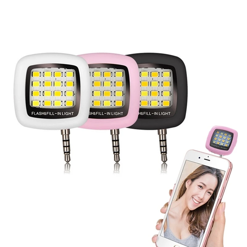 1PCs Universal Mobile Phone Portable Clip Led Selfie Lamp Ring Beauty Fill Flash Lens Light Lamp for Photo Camera for Cell Phone android camera lens