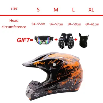 

Motorcycle Off Road dirt bike helmet Motocross racing Helmet Downhill Mountain Full Face Helmet with Gloves Glasses Face Shield