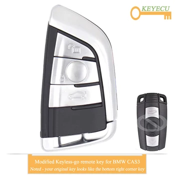 

KEYECU Modified Keyless-Go Smart Remote Car Key for BMW CAS3 3 5 Series X5 X6 2006-2011, Fob 3 Butons - 315MHz - PCF7952 Chip