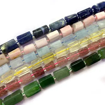 

6x8mm Natural Sodalite Canada Jades Opal Lemon Cherry Quartz Beads 15‘’ Column Barrel DIY Loose Beads For Jewelry Making Gift