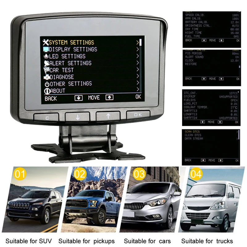 

Smart Digital Display Meter Overspeed Alarm Engine Temperature Meter Speed Warning New Arrival