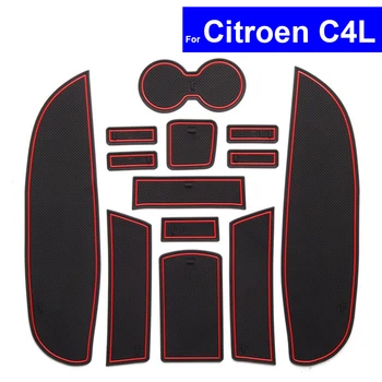 

Non-slip Car Door Slot Mats Gate Cushion Auto Carpets Cup Holder Pads For Citroen C4L 2016 2017 Door Groove Mat Free Shipping