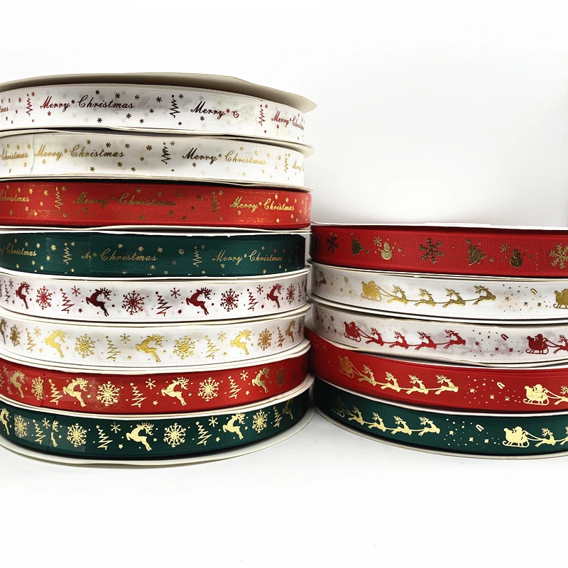 Ribbon 5yards Christmas Ribbon Printed Polyester Ribbon ribbon decoration ribbon supplies christmas ribbon wrapping ribbon For Handmade Design Decoration Gift Packing