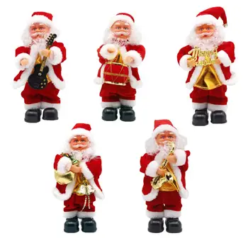 

Electric Movable Santa with Musical Instrument Kids Christmas Gift Table Decor Tree Ornament