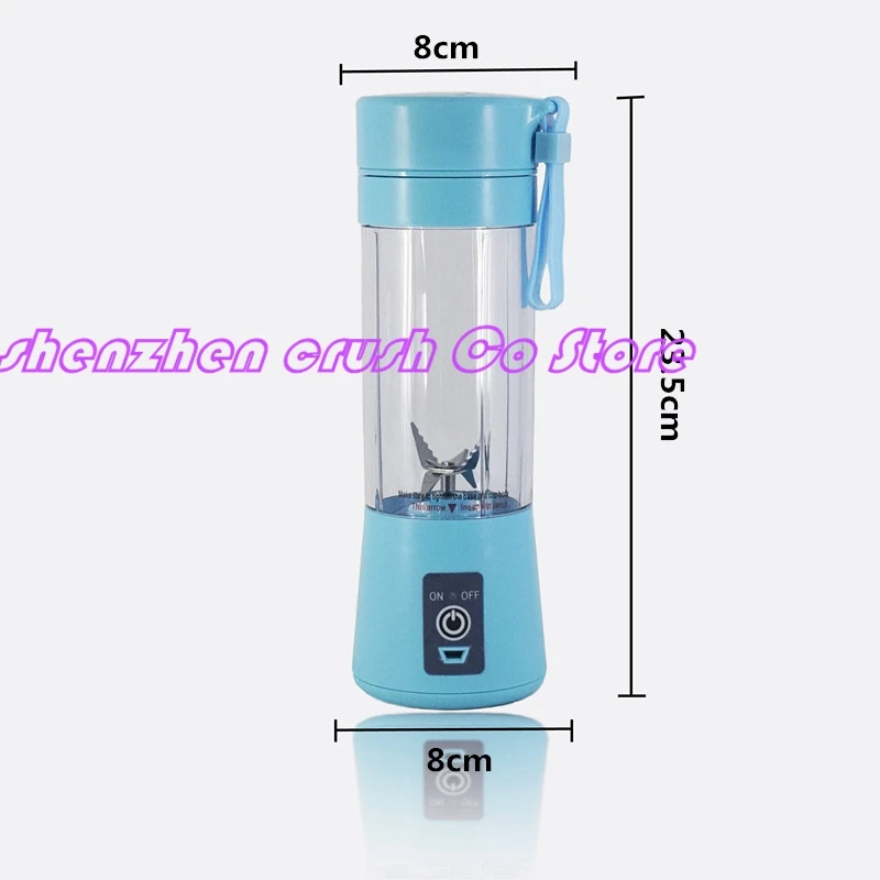 

380ml 4/6 Blades Mini Portable Electric Fruit Juicer USB Rechargeable Smoothie Maker Blender Machine Sports Bottle Juicing Cup