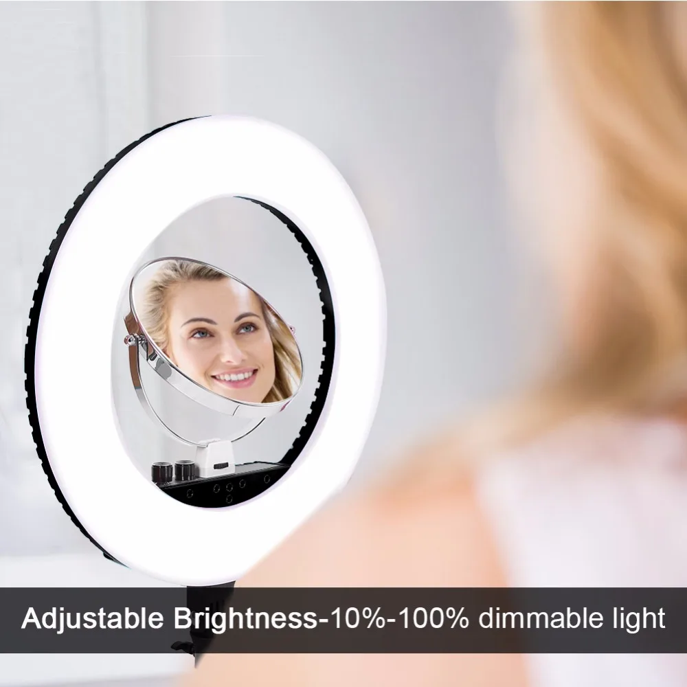ЕС/США/Великобритания Plug Dimmable светодиодный Selfie кольцевой светильник фотография видео живое Освещение 3200 K-5600 K теплый/холодный свет макияж инструменты