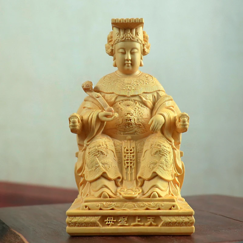 Статуи Mazu Sea Taiwan God Buddha Boxwood Carvings твердые деревянные украшения для дома гравировка