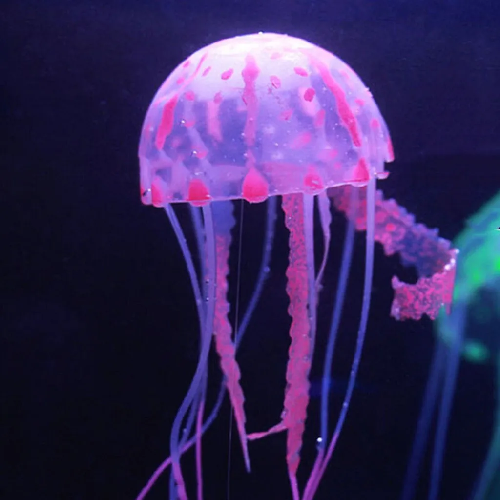 Artificial Swim Glowing Fake Jellyfish Aquarium Decoration Fish Tank Underwater Live Plant Luminous Ornament Aquatic Landscape