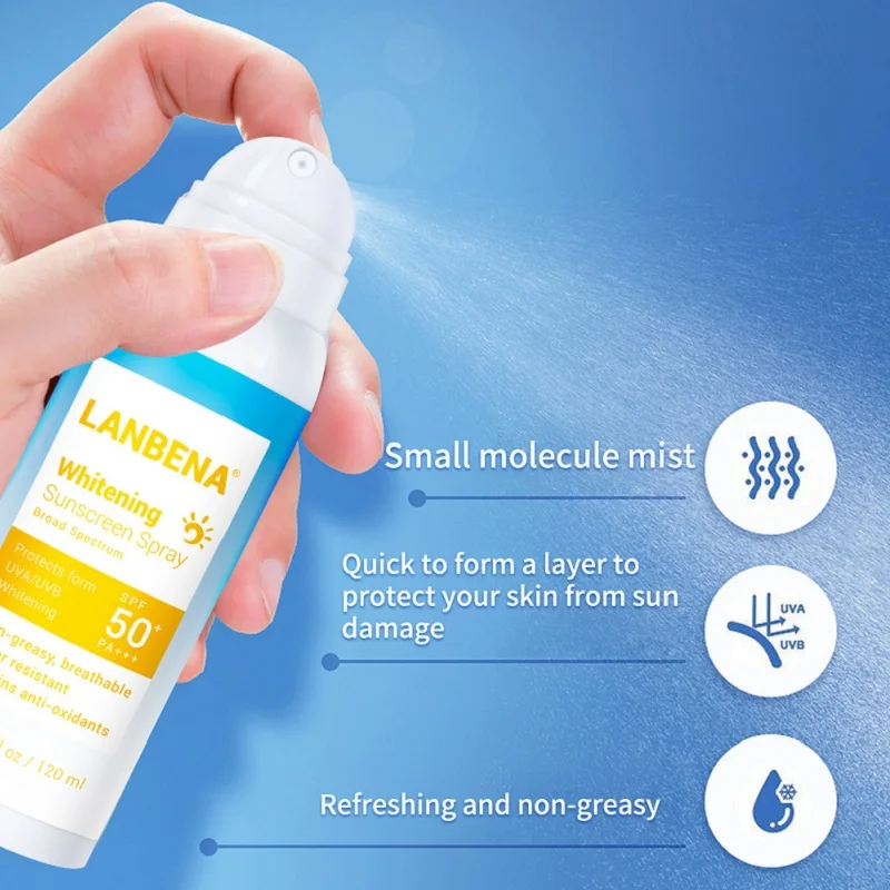 LANBENA 120 мл Солнцезащитный Крем Осветляющий спрей солнцезащитный крем дышащий эффективно против радиации водяной освежающий нежирный