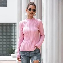 Casual Turtleneck Long Sleeve Sweater Women Knitted Jumper 2020 Autumn Winter Ladies Pullover Plain Color 2020 Roupa Feminina