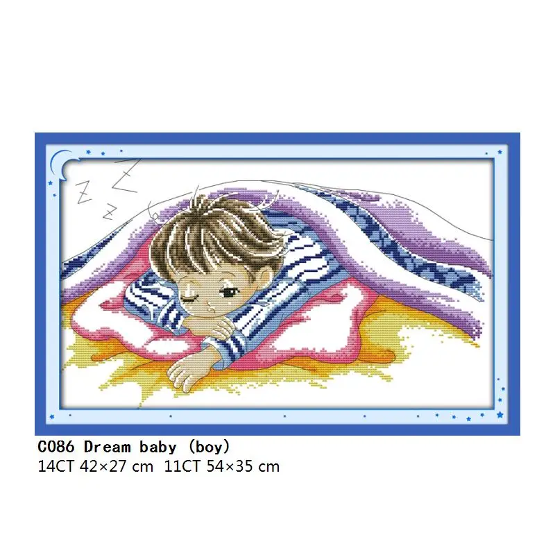 Dream Baby Счетный Набор для вышивки крестом узоры 14CT напечатанные на холсте DMC наборы для вышивки нитки 11CT DIY рукоделие домашний декор - Цвет: Cross Stitch C086