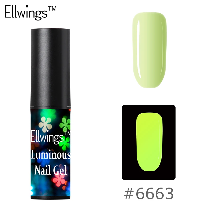 Ellwings гель для ногтей флуоресцентный светящийся гель лак для ногтей УФ светится в темноте гель лак для ногтей - Цвет: 6663