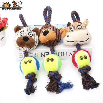 

SUPREPET Pet Toy Dog Ball Toy Cute Animal Interactive Puppy Toy for Dog Puppy Squeak Chew Plush Toy With Ball Pet Products