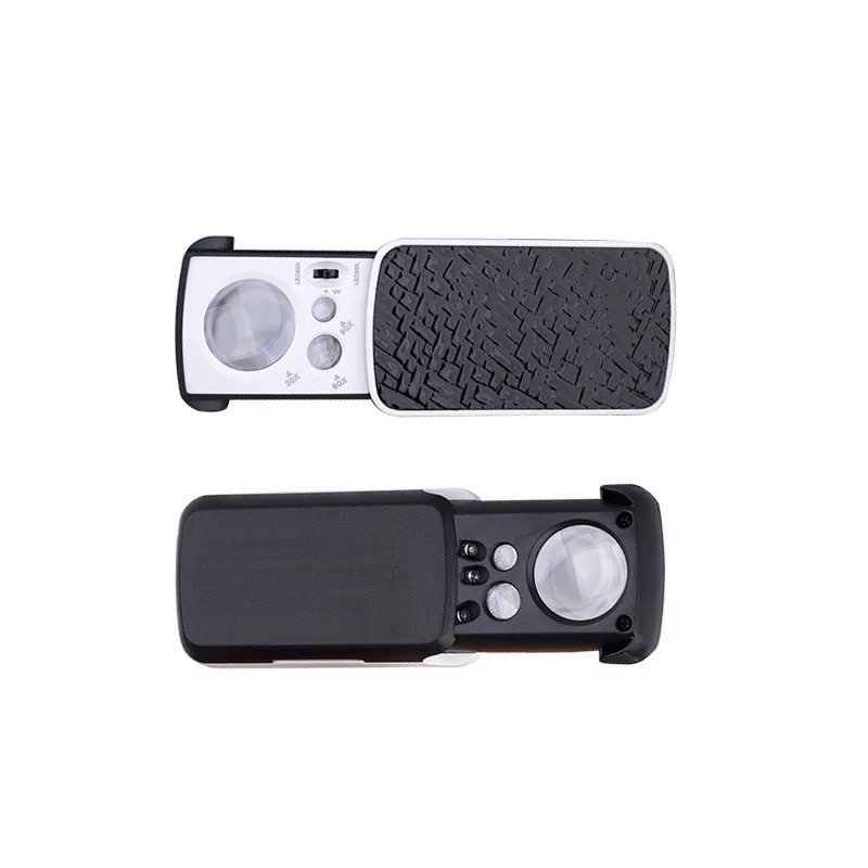 Magnifier 30X 60X 90X With LED UV Jewelry Appraisal Reading Magnifying Glass High Magnification Acrylic Optical Lens Loupe