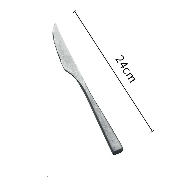 304 нержавеющая сталь набор посуды Ретро столовые приборы нож Вилка десертная ложка, кухонная посуда стейк Фрукты Столовые приборы столовое серебро