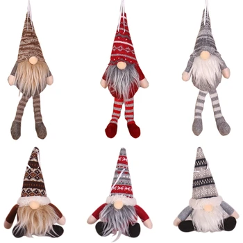 

6pcs Christmas Faceless Gnome Santa Xmas Tree Hanging Ornament Doll Decoration P0RE
