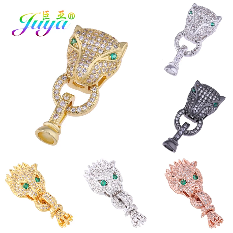 

Juya DIY Talisman Jewelry Components Supplies Fastener Leopard Dragon Clasps For Handmade Natural Stones Pearls Jewelry Making