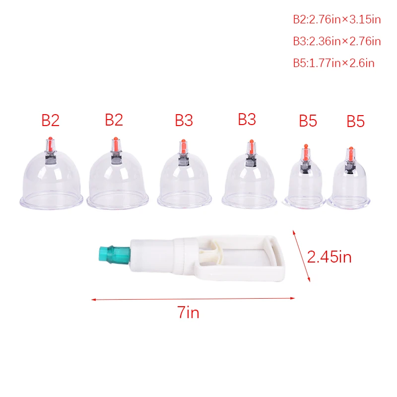 1Set Vacuum Cupping Device Suction Cups Medical Sucker Magnetic Treatment Apparatus Banks Body Massage Cans New 2 Styles