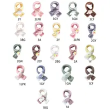 Детский Контрастный ЦВЕТНОЙ плюшевый шарф с перекрестным галстуком-бабочкой, новинка, теплый шарф с кроликом из мультфильма