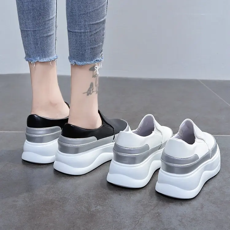 

2019 Spring New Style WOMEN'S Shoes Base Korean-style Soft Surface Versatile Breathable Platform Shoes Thick Bottomed White Shoe