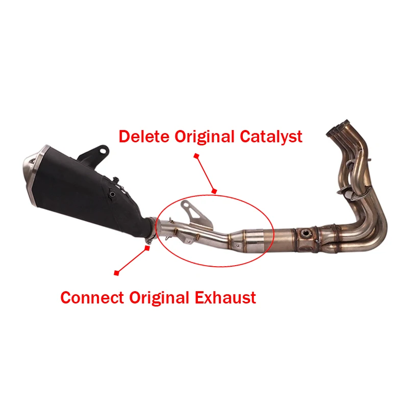 2020 Slip On For Kawasaki Z900 2017 18 19 Modified Exhaust Muffler Escape Middle Link Pipe Delete Eliminator Enhanced Z900 Z 9002