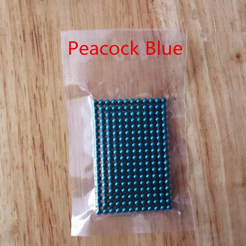 3 мм Нео Куб 216 шт меташары магнитные шарики магический куб Bucky Magcube блоки Обучающие шарики вакуумная посылка - Цвет: D3mm peacock blue