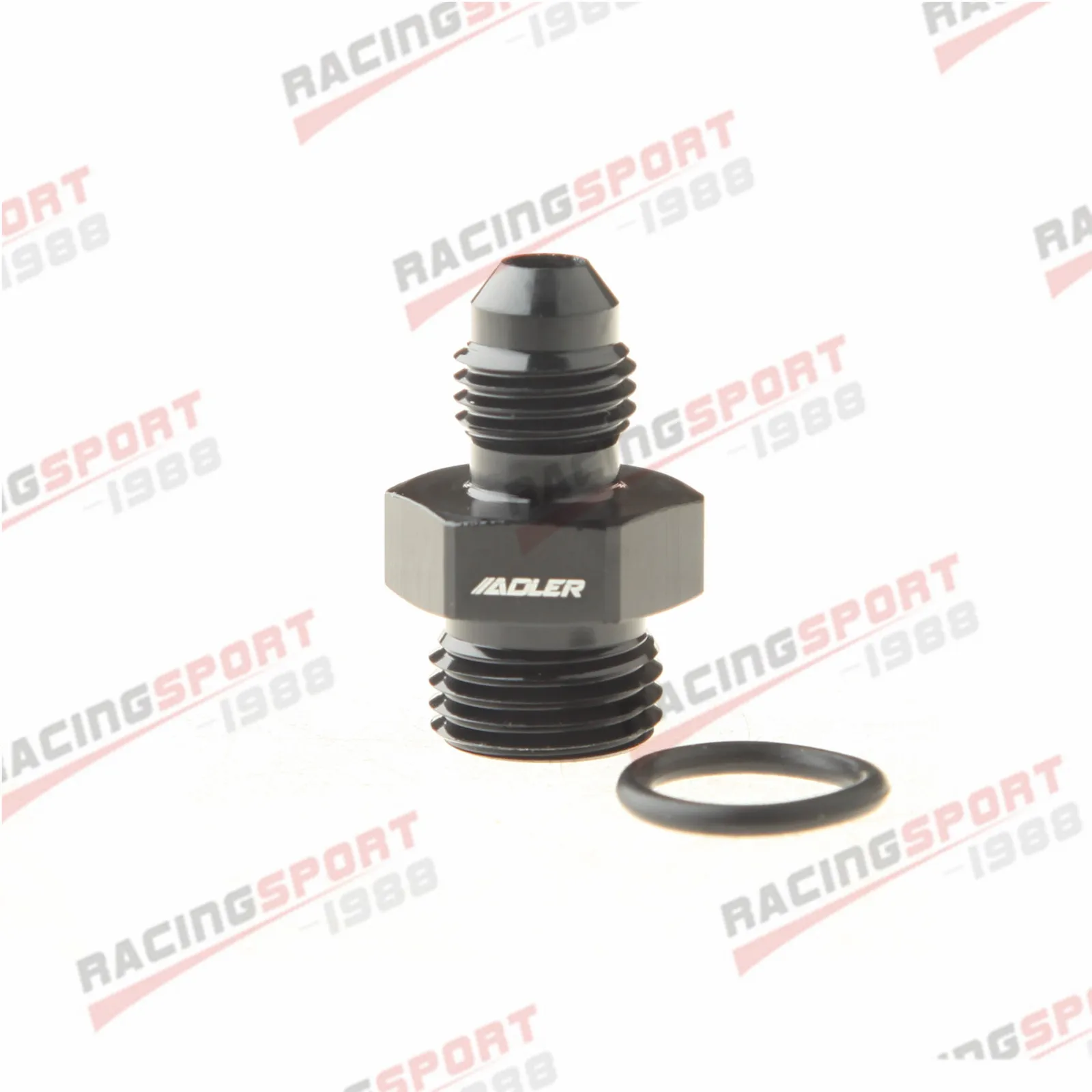 ADLERSPEED AN4 AN-4 Male Flare To AN6 Straight Cut with O-Ring Fitting Aluminum Black