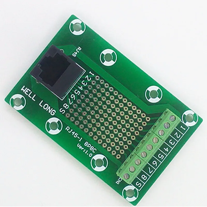 RJ45 8P8C Jack 1-Way Buss Breakout Board, клеммный блок, разъем