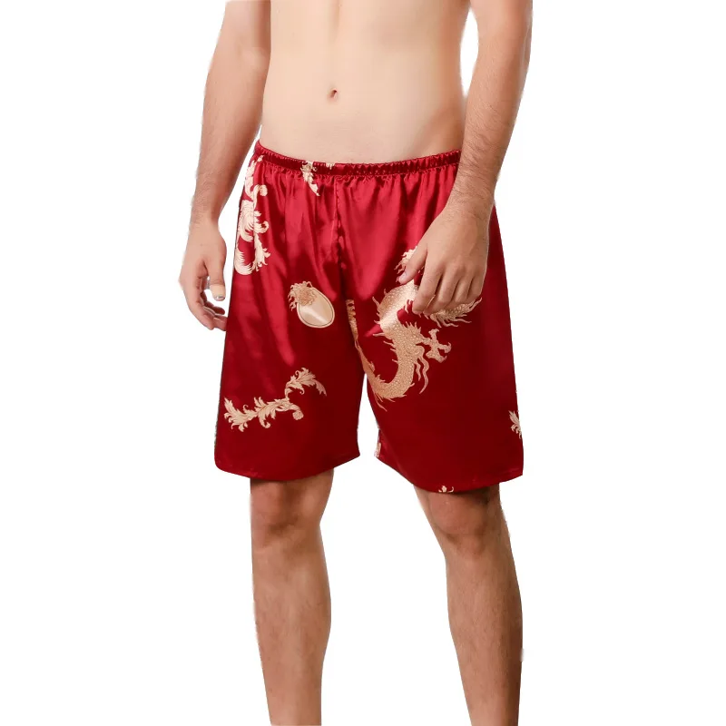 red Shorts 5XL 4XL кимоно для мужчин из двух частей, большой размер, мужской сексуальный халат, женская одежда для сна, наборы для пар, набор халатов, пижама, туника, шелковое платье, комплект для сна - Цвет: red Shorts