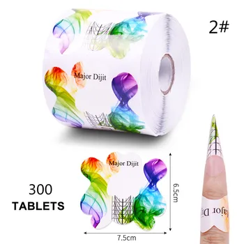 

500Pcs/Roll Nail Extension Builder Form Guides Colorful Nail Art Acrylic UV Gel Extension Tips