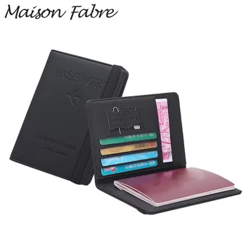 

Maison Fabre Business Men Wallet Leather Women Passport Letter Print ID Card Holder Clutch Fashion Men Small Wallet For Cards