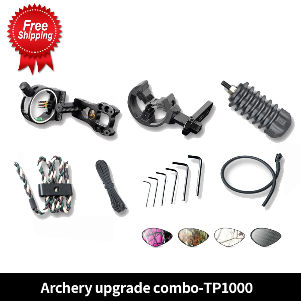 Atualização de Tiro com Arco Topoint Combinação Kits Básicos Arco Vistas Seta Resto Estabilizadores Slings Peep Tp1000