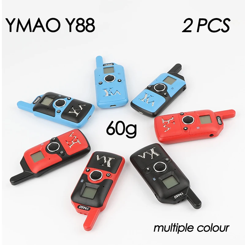 

(2 PCS)YMAO Y88 MINI Walkie Talkie Portable UHF Handheld Ham 99CH Ultra-small Radio Communicator HF Transceiver with Earpiece