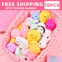Mini Squishy Mochi Kawaii pour enfants, 10 pièces/ensemble, jouets anti Stress, cadeaux de pâques