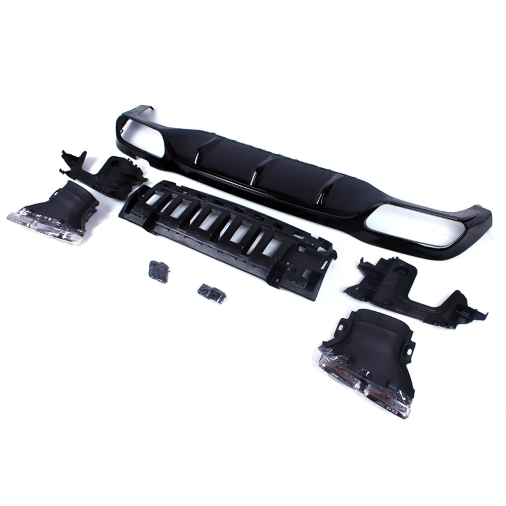 

PP Rear Bumper Diffuser For Mercedes E Class W213 AMG 4-Door Sedan Gloss Black Bumpers Diffuser With Exhaust Tips