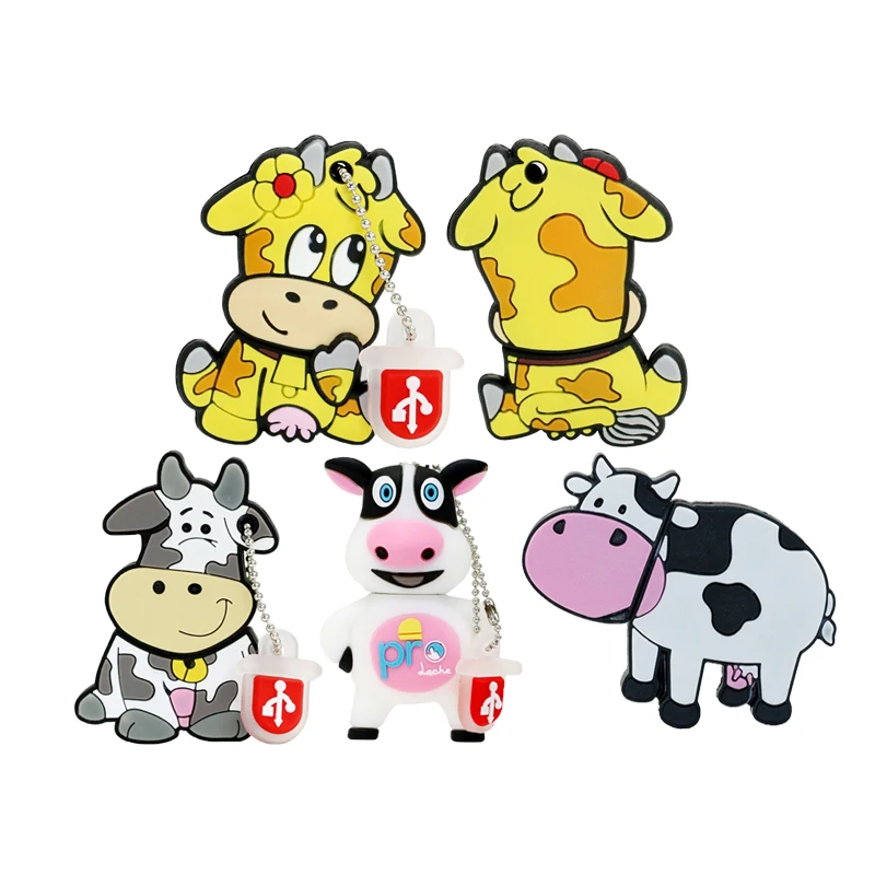 

Cute Dairy Cow Usb Flash Drive Cartoon Animal Cow Giraffe Pendrive 4GB 8GB 16GB 32GB 64GB 128GB 256GB Memory Stick U Disk Flash