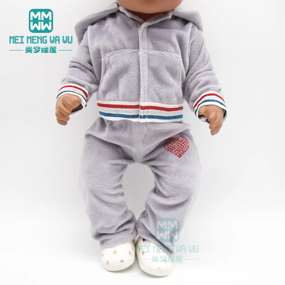 Doll Clothes Fashion Bright Diamond sports suit For 43 cm Toy New Born Doll Baby 18 Inch American Doll Our Generation 17cm bjd dolls mini fashion diy dress up toys for girl dolls clothes sports doll toys hand puppet table decorations