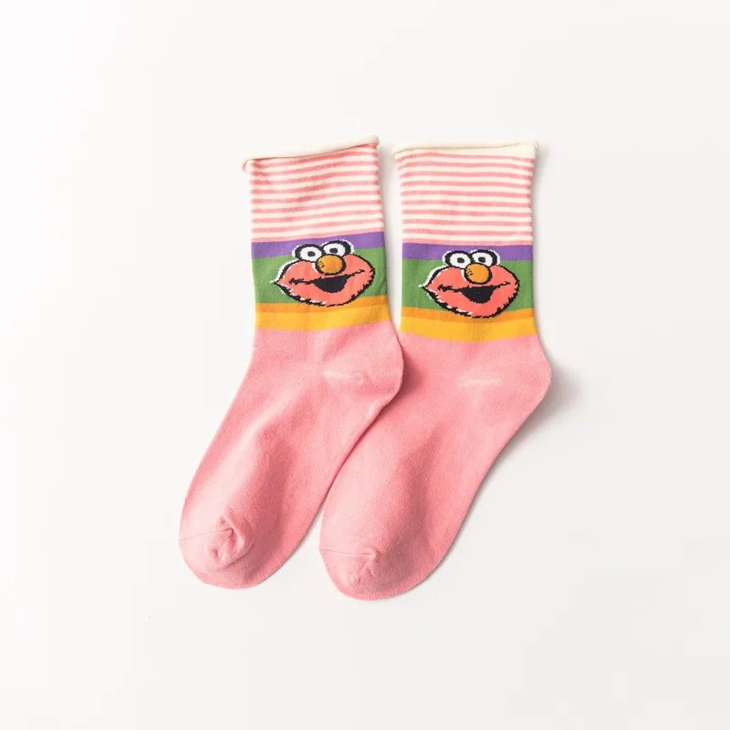 Women's Funny Cartoon Crew Harajuku Hip Hop Street Art Cotton Tube socks Lover's Gift Socks For Summer Autumn - Цвет: 8