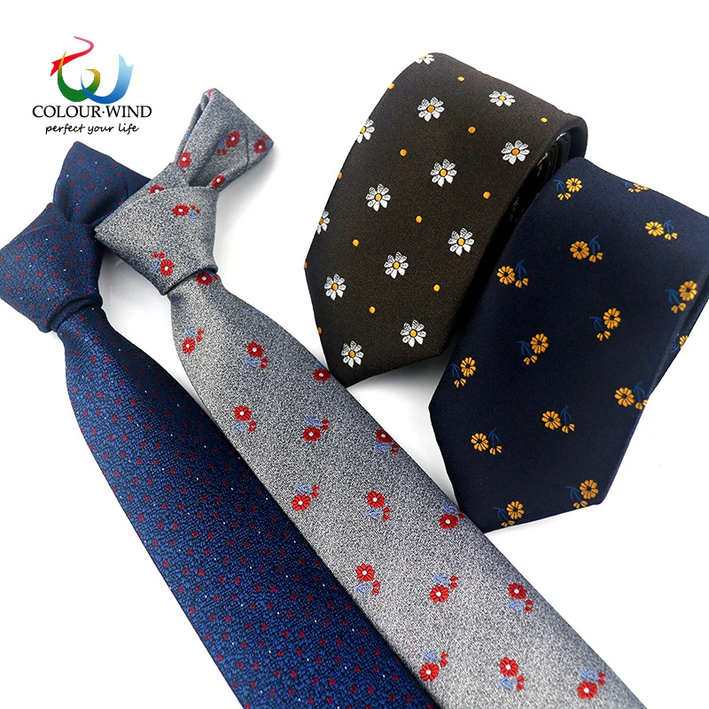 

2020 New Tie Mens Floral Polyester Neck Tie 7cm Dot Printed Elegant Pocket Square 23*23cm Wedding Party Ties Set Lots Gift