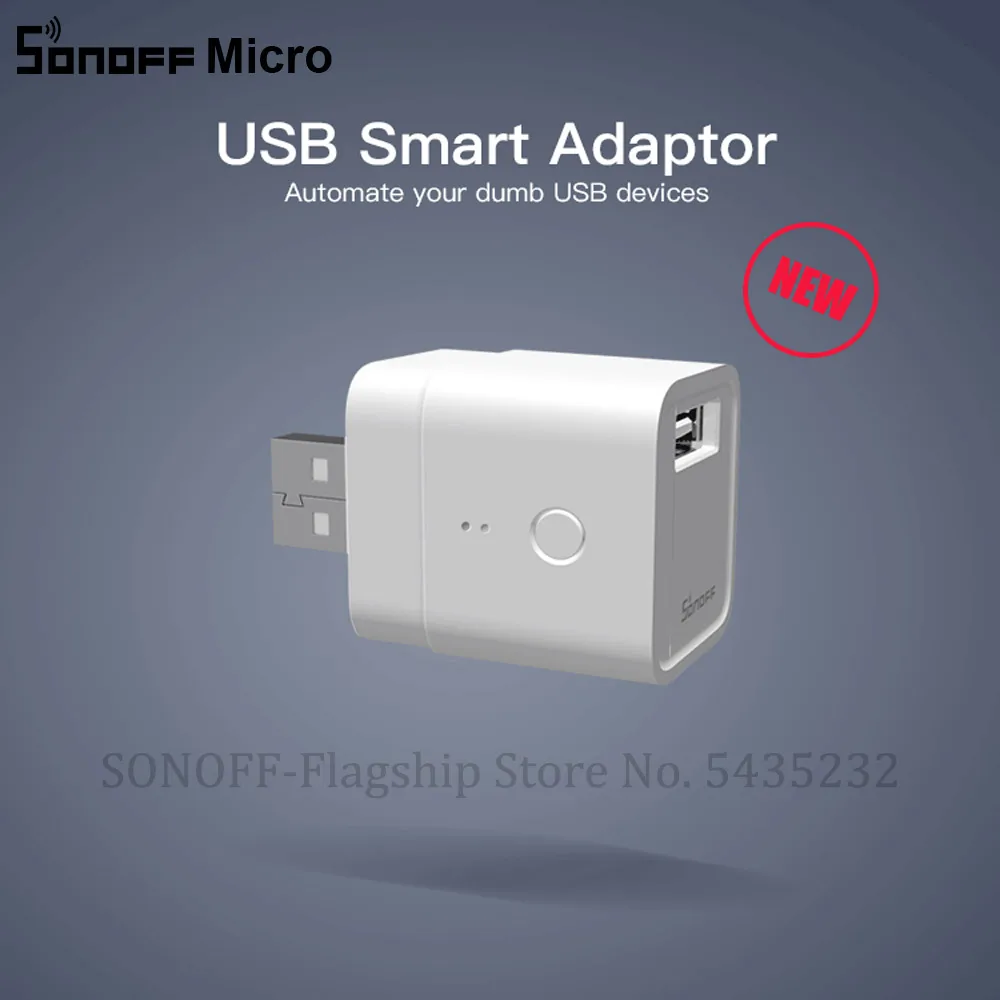 SONOFF Micro - Mini Adaptador 5V USB Wi-Fi Inteligente, Interruptor  Inteligente para Dispositivos USB compatible con