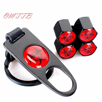 

Car styling Leather Buckle Valve Cap Wheel Tyre Tire Valve Dust Stems Air Caps Cover + Wrench Key Chain car covers